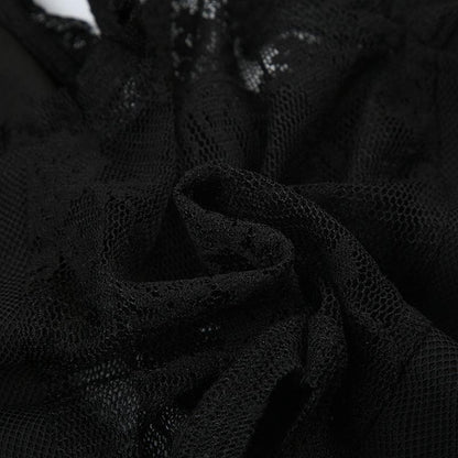 U neck lace ruffle hollow out tank cut out top