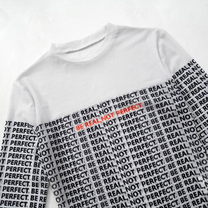 Gloves long sleeve crewneck letter print button bodysuit