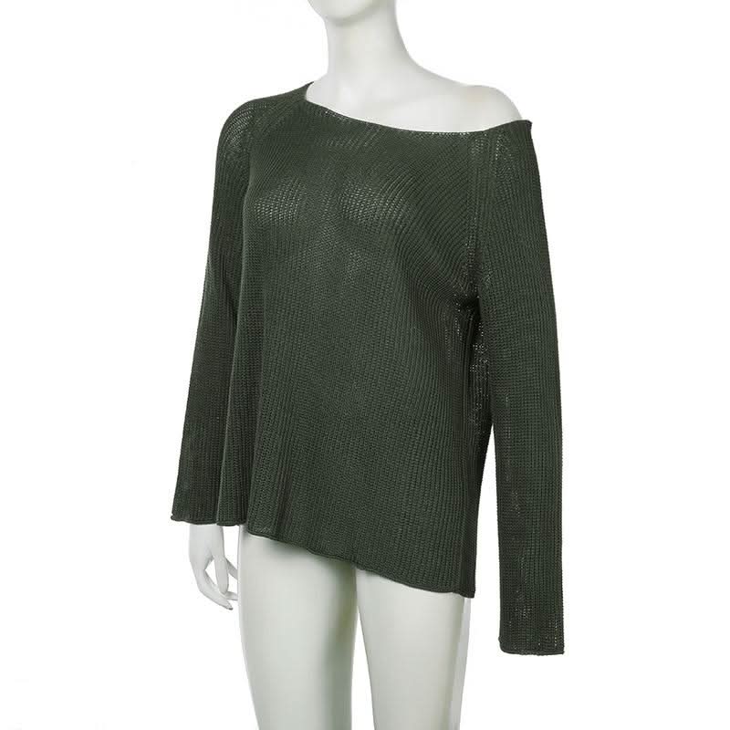 Long sleeve off shoulder knitted top