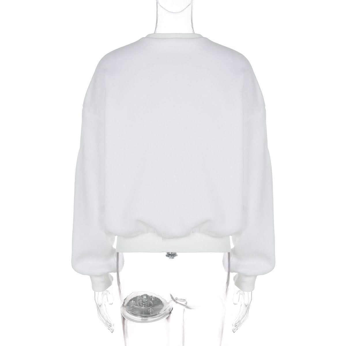 Long sleeve crewneck leopard pattern zip-up top