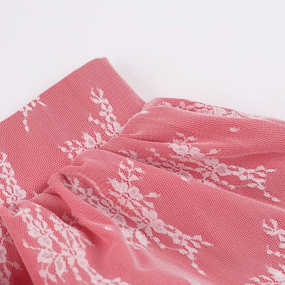 Ruffle lace patchwork mini skirt