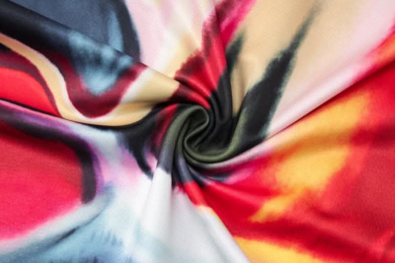 Long sleeve tie dye round neck mini skirt set-final-sale