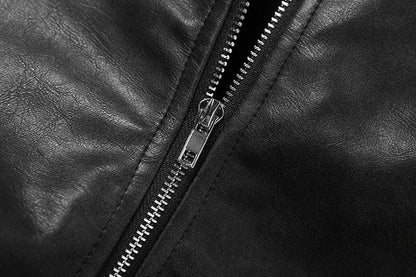 Buckle PU leather zip-up backless tube crop top