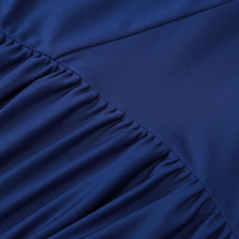 Ruffle ruched irregular solid tube maxi dress