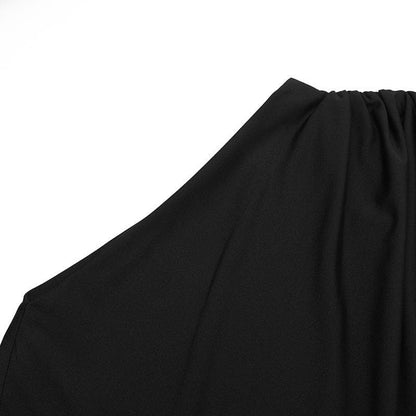 Short sleeve ruched self tie high slit maxi dress