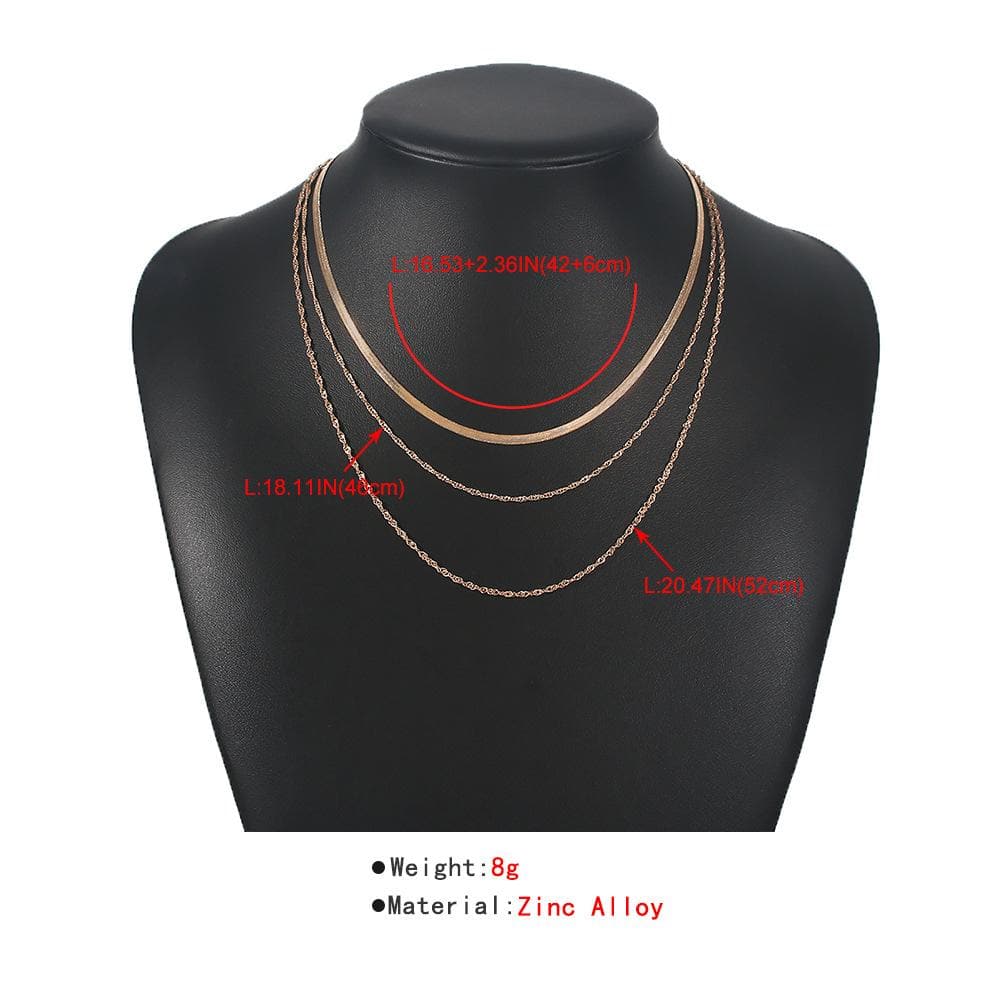 Layered snake chain necklace