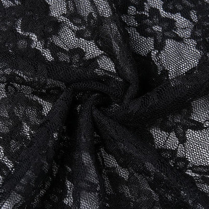 Floral Lace Strapless Tube Side Slit Backless Mini Dress