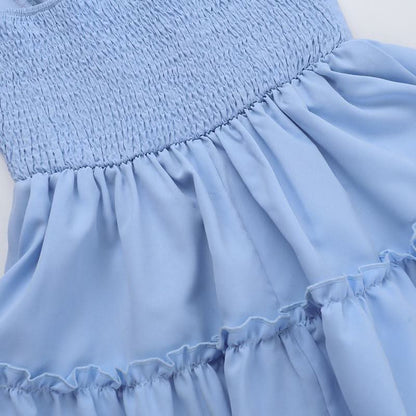 Smocked ruffle bustier tube mini dress