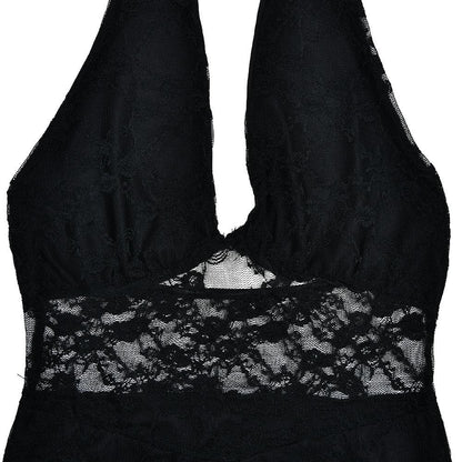 Halter lace patchwork v neck backless mini dress