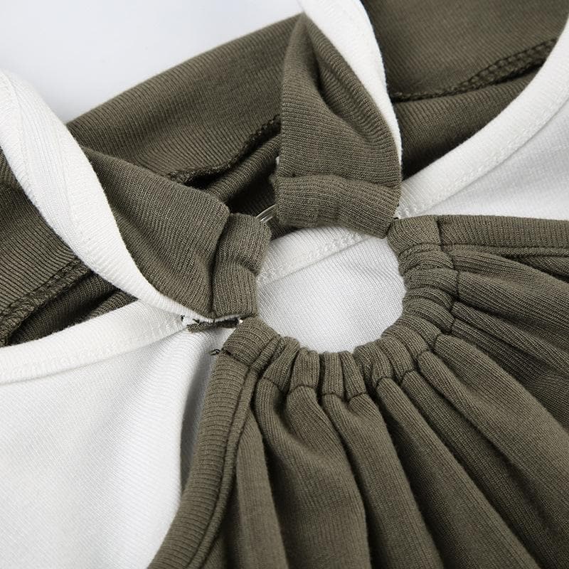 Square neck ruched o ring cami top
