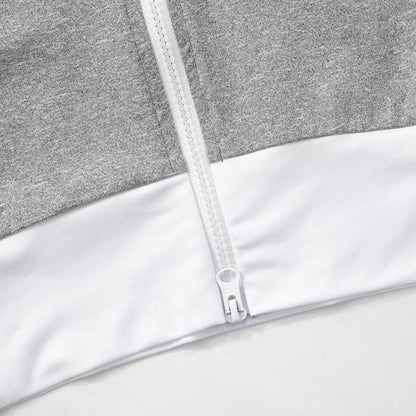 Hoodie zip-up contrast sports pants set