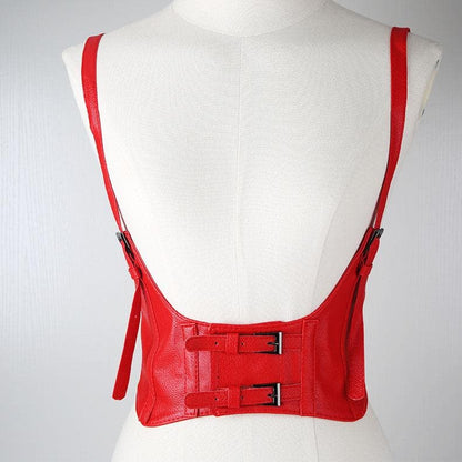 Cami PU leather buckle adjustable corset
