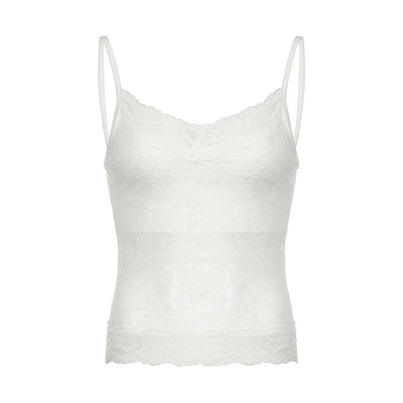 V neck lace backless cami top