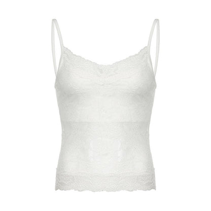 V neck lace backless cami top