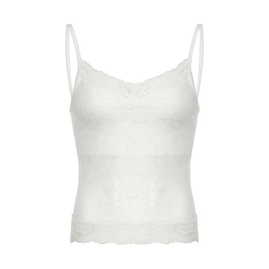 V neck lace backless cami top