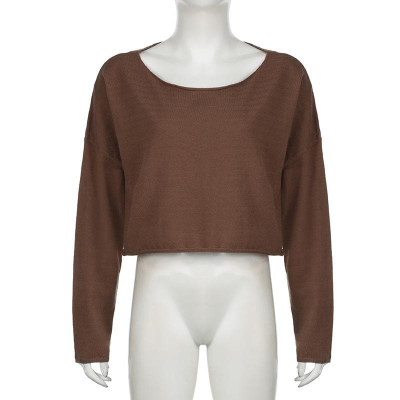 Long sleeve knitted solid top