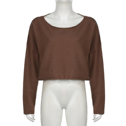 Long sleeve knitted solid top
