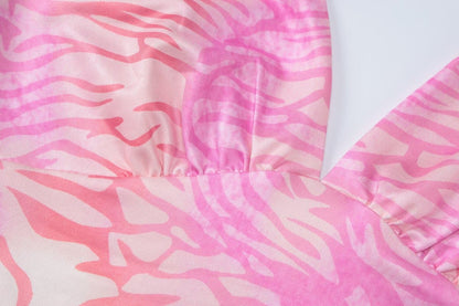 Sleeveless v neck print backless maxi dress