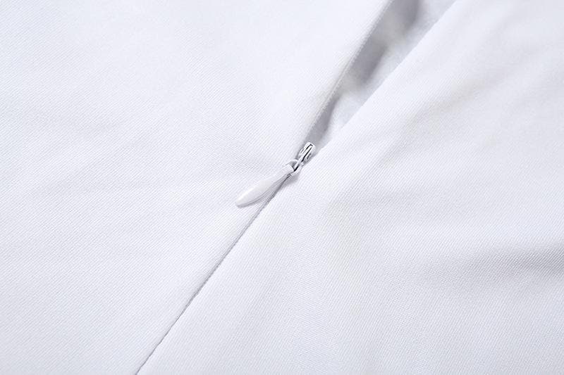 Short sleeve crewneck body print zip-up jumpsuit