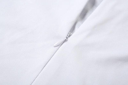 Short sleeve crewneck body print zip-up jumpsuit