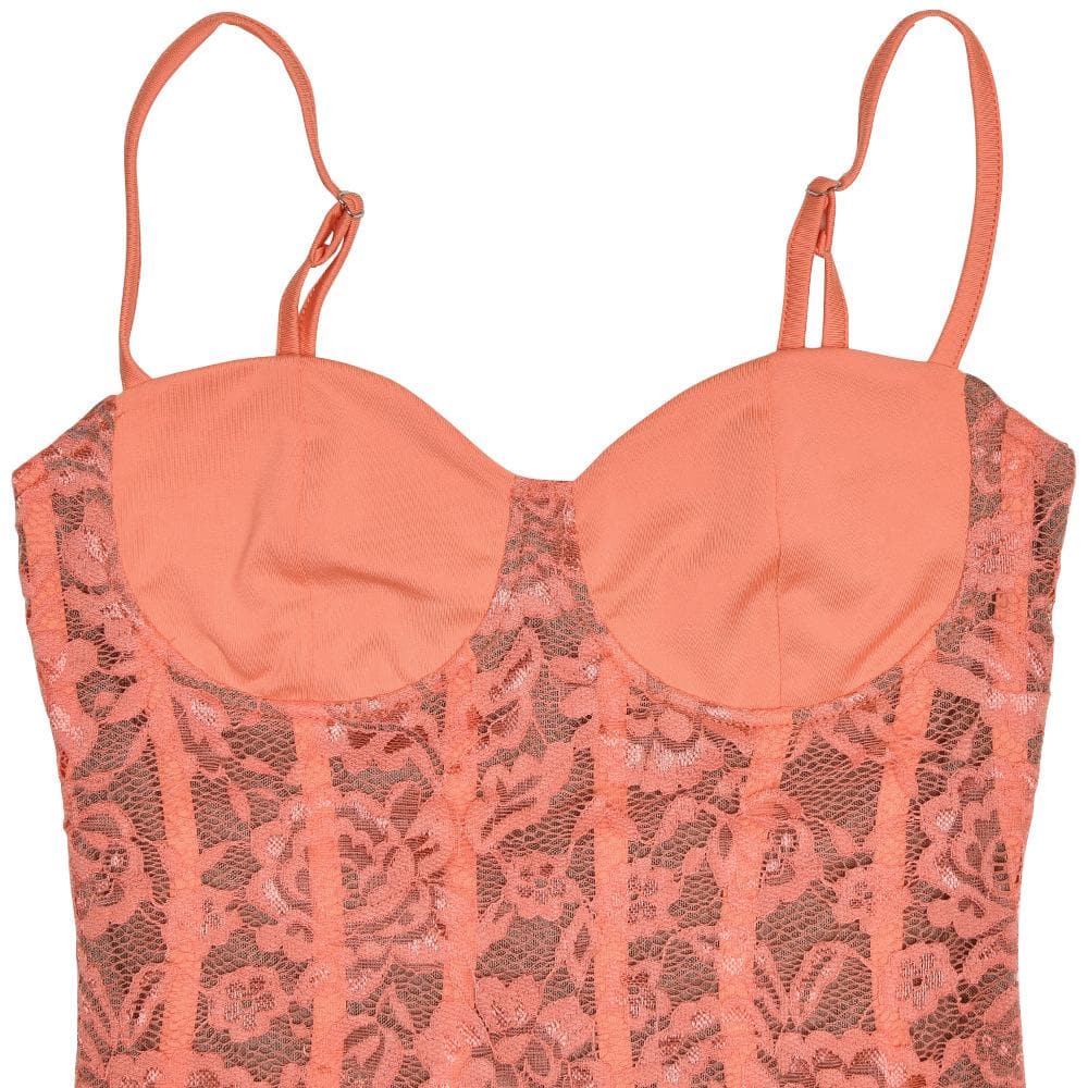 Sweetheart neck lace bustier cami maxi dress