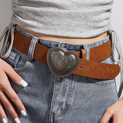 Heart print adjustable belt