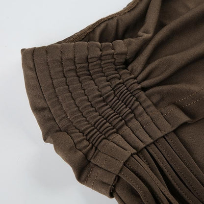 Tassels beaded ruched low rise short pant