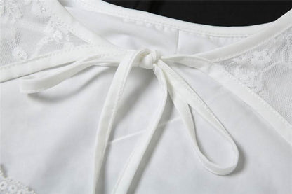 Long flared sleeve corset lace self tie top