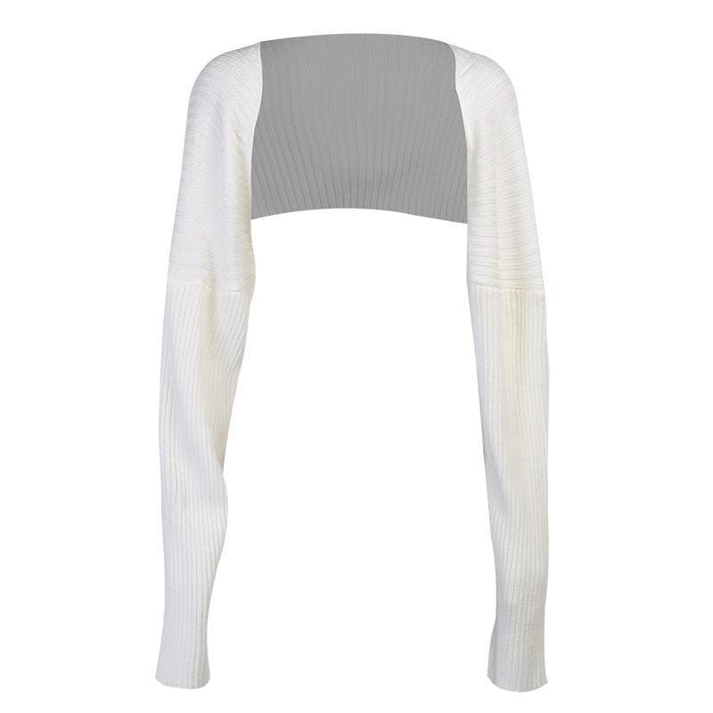 Knitted long sleeve cropped top