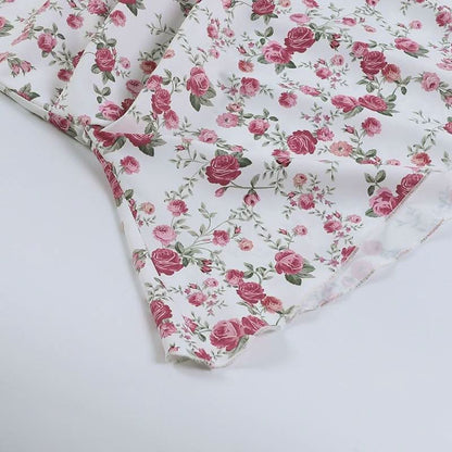 Flower print backless tube mini dress