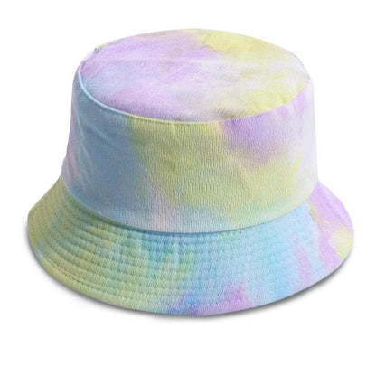 Tie dye print corduroy fisherman bucket hat