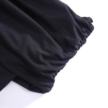Ruched solid off shoulder hollow out backless crop cut out top