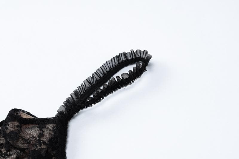 Bowknot sweetheart neck lace ruffle cami top