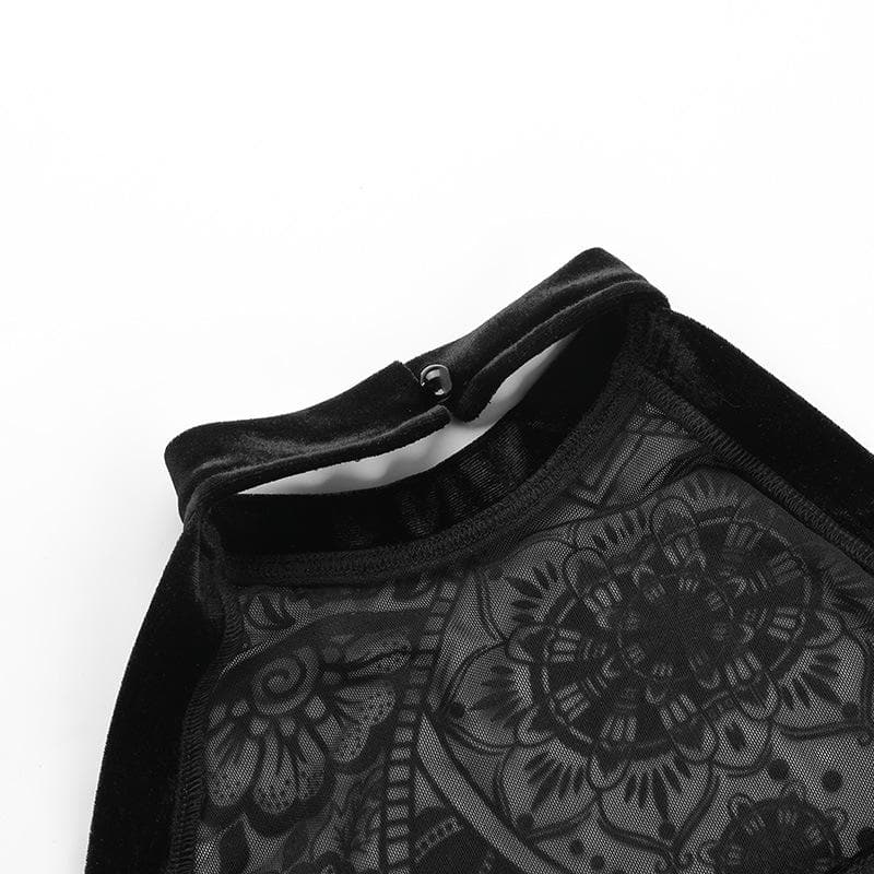 Halter tassels abstract pattern top