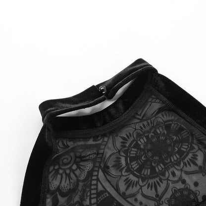 Halter tassels abstract pattern top