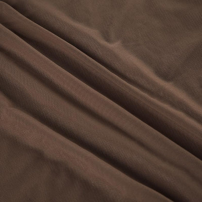 Halter mesh slit flower applique maxi dress