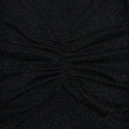 Sweetheart neck ruched see through glitter tube maxi dress