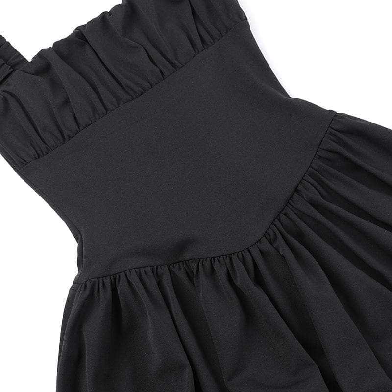 Square neck backless ruched cami mini dress
