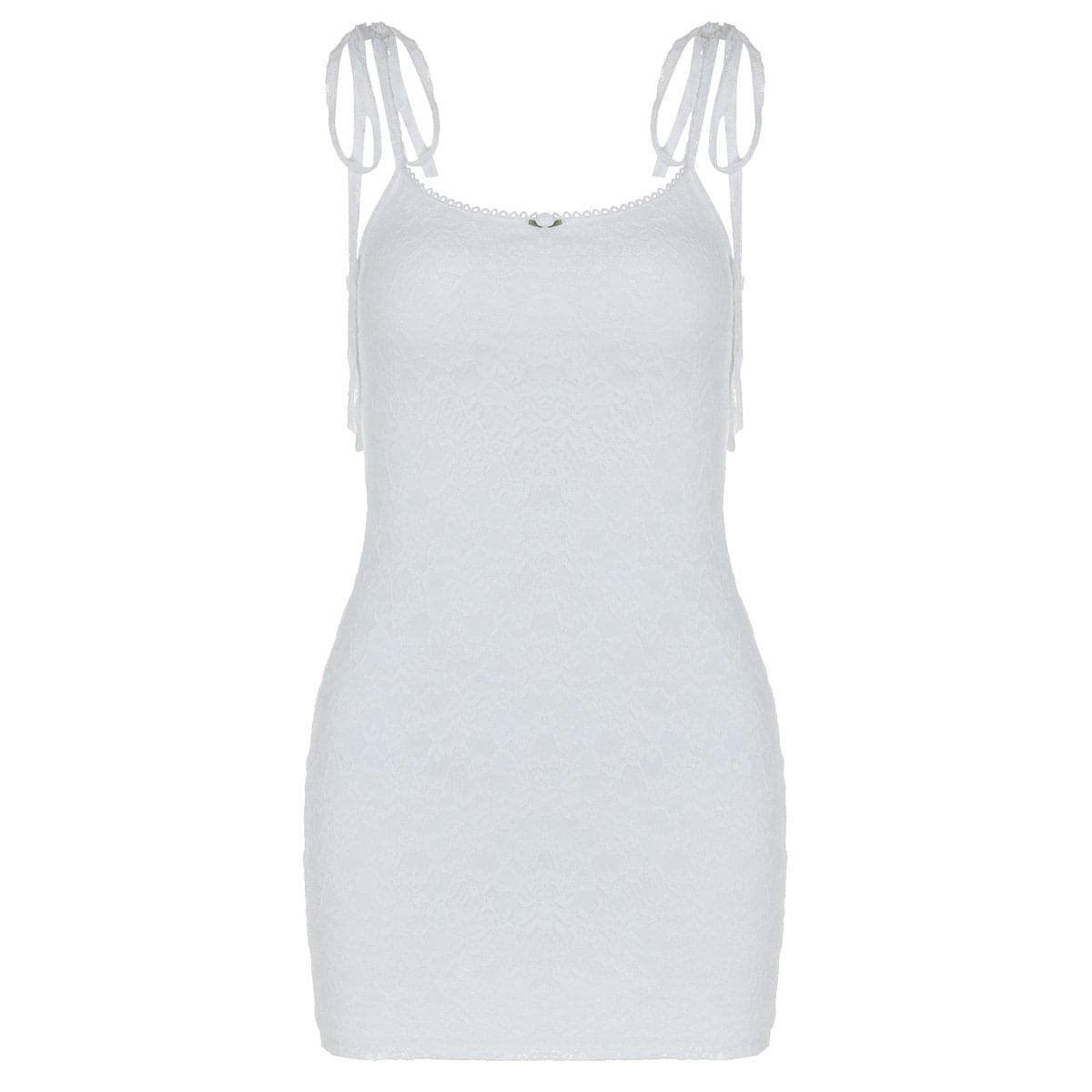 U neck knotted lace cami mini dress