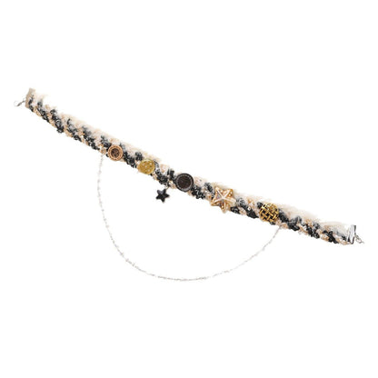 Layered fluffy star decor choker necklace