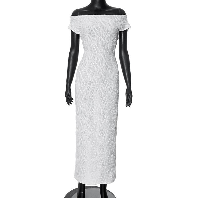 Ruched textured 2-way see through maxi dress