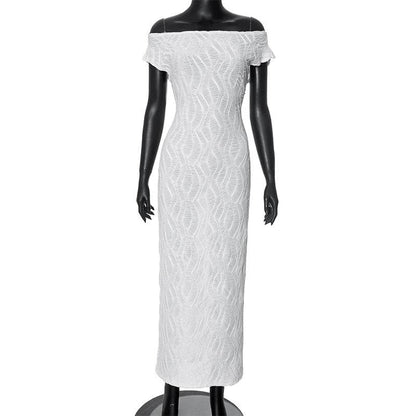 Ruched textured 2-way see through maxi dress