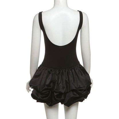 Square neck backless cami mini dress