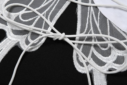 Butterfly embroidery cross back cami top