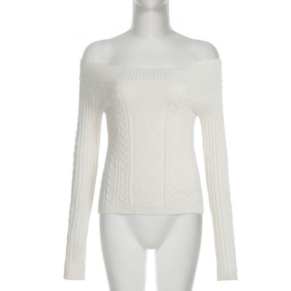 Off shoulder long sleeve sweater top