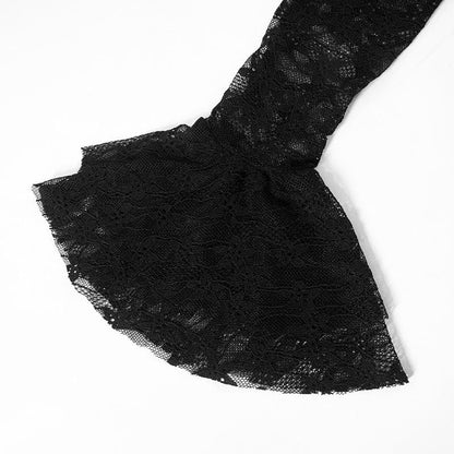 Long flared sleeve lace see through ruched maxi dress