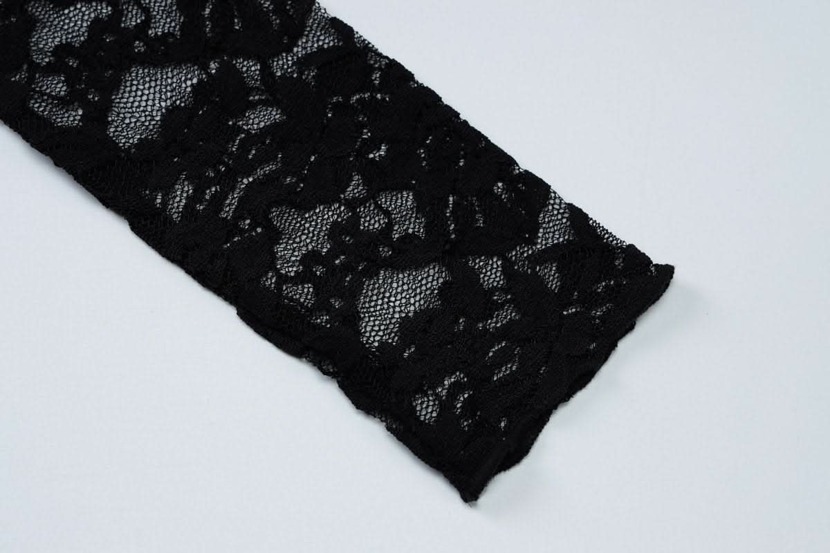 Long sleeve high neck lace top