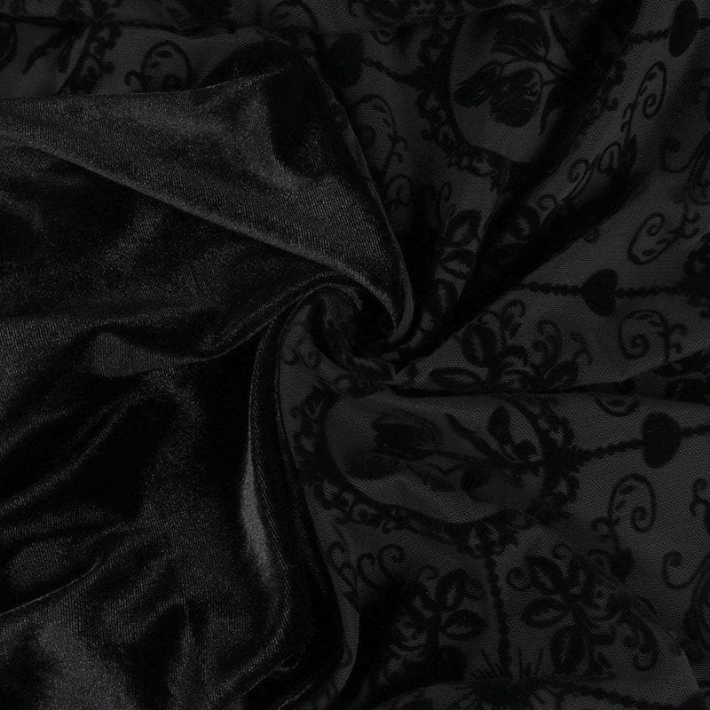 Flared sleeve velvet lace up solid patchwork mini dress