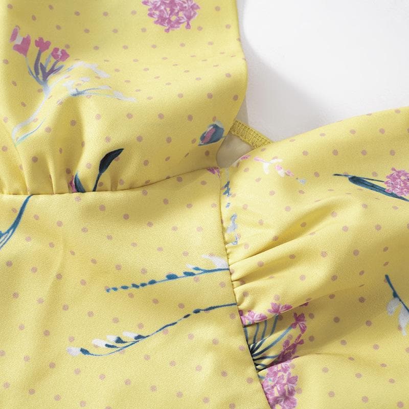 V neck polka dot print cami maxi dress