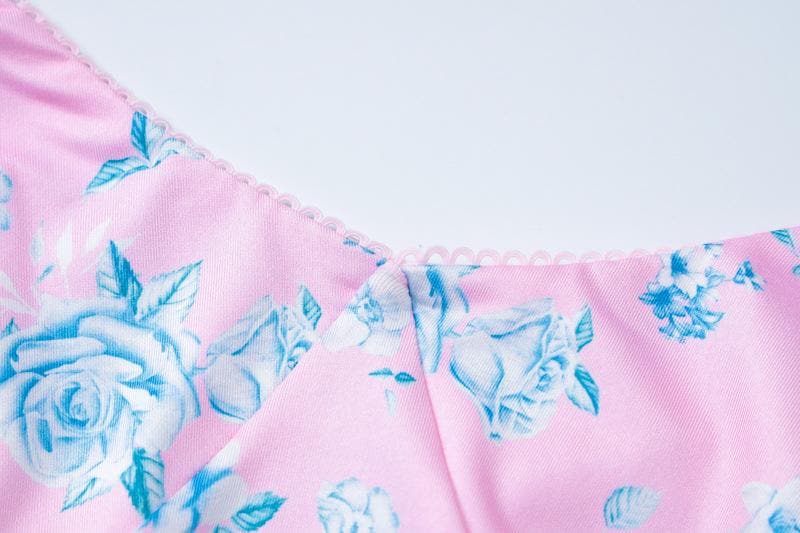 Flower print v neck backless cami maxi dress